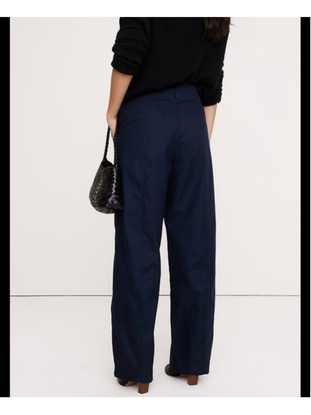 Banana Republic Black Trousers Womens Size 10 Wide Leg Office Formal Pockets
